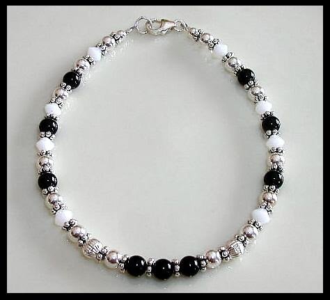 Custom Crystal Gemstone and Sterling Silver Bracelet