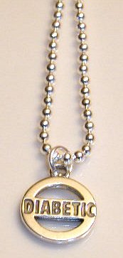 Sterling Silver DIABETIC ID Charm Dangle Strap Bracelet