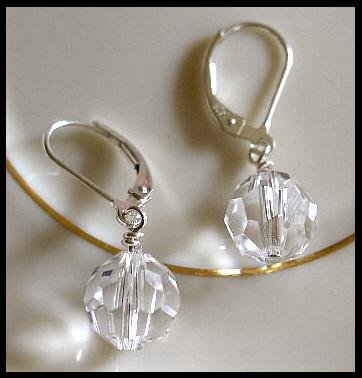 10mm Swarovski Round CLEAR Earrings Awesome Sparkle