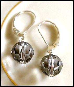 10mm Swarovski Round BLACK DIAMOND Earrings Awesome Sparkle