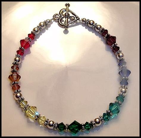 Boutique CHAKRA Bracelet with Swarovski Crystal Sterling Silver