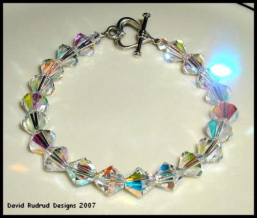 SWAROVSKI CLEAR AB CHUNKY Crystal Bracelet Sterling Silver