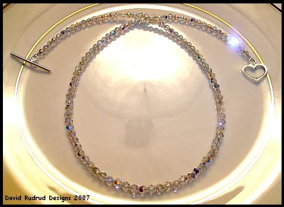 New SWAROVSKI ROUND 18 Inch CLEAR AB Crystal Necklace Sterling Silver