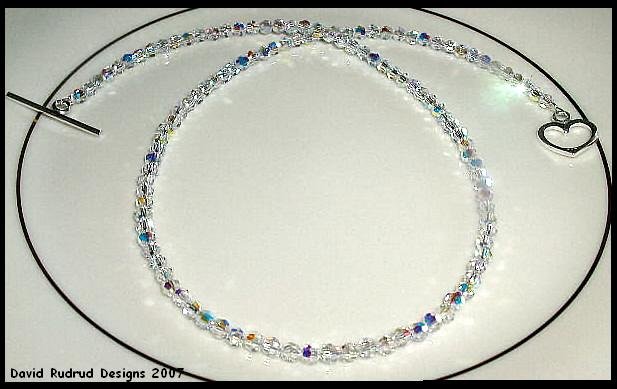 New SWAROVSKI ROUND 20 Inch CLEAR AB Crystal Necklace Sterling Silver