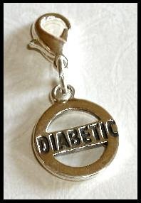Sterling Silver DIABETIC ID Charm Clip