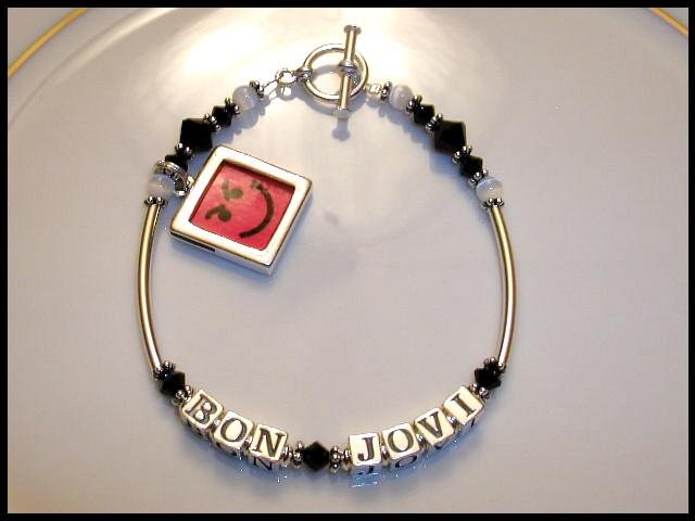 BON JOVI Smirky Guy Have A Nice Day Bracelet Crystal Sterling Silver