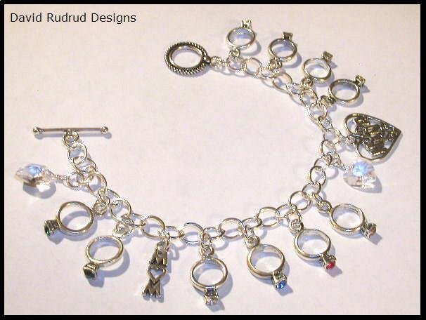 Mothers Grandmothers Birthstone Ring Custom Charm Bracelet