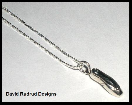BALLET SLIPPER Dance Necklace Sterling Silver 16 in.