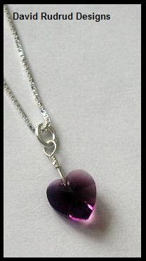 BIRTHSTONE 1 Heart Mom Mothers 18" Necklace Sterling Silver