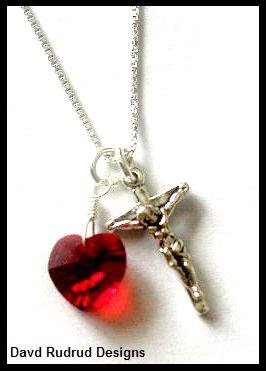 1st Communion BIRTHSTONE CRUCIFIX Necklace Sterling Silver Swarovski