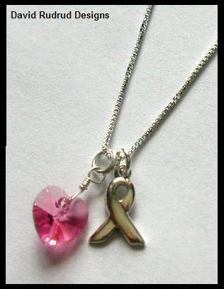 BIRTHSTONE with Cancer Awareness Necklace Sterling Silver Swarovski