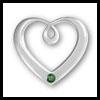 1 Bithstone Sterling Silver Baby Mothers Heart 18 In Necklace Gift