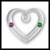 2 Bithstone Sterling Silver Baby Mothers Heart 18 In Necklace Gift