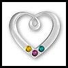 3 Bithstone Sterling Silver Baby Mothers Heart 18 In Necklace Gift