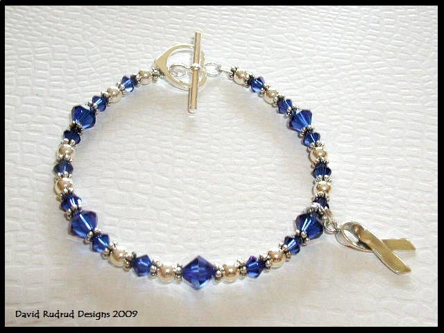 MESOTHELIOMA CANCER Awareness Bracelet Swarovski Crystal & Sterling MESO