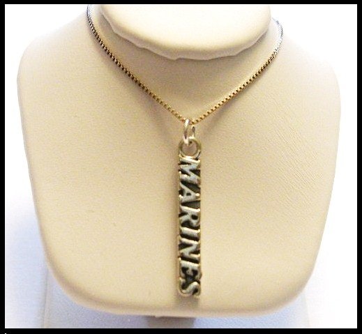 Marine Corps 18 Inch Necklace Sterling Silver Marines