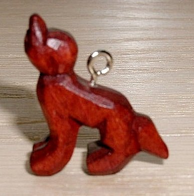 Hand Carved Twilight Inspired Wood Wolf Charm
