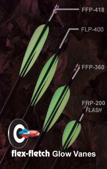 FLP-400 12 pack Glow Vanes-Flex-Fletch archery, vanes, hunting, arrows, target, fletchings