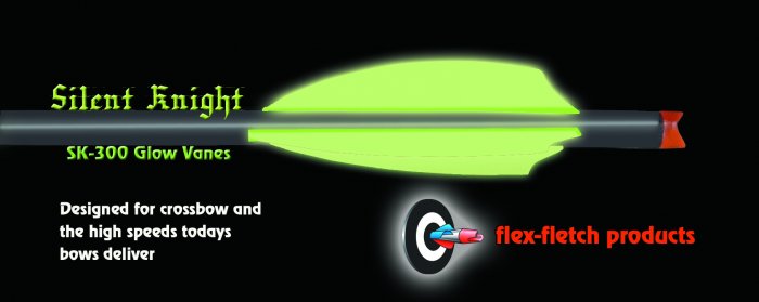 SK-300, Glow Vanes, Silent Knight Crossbow Vanes, 12pk, Flex-Fletch, Crossbow, vanes, bolts, arrows
