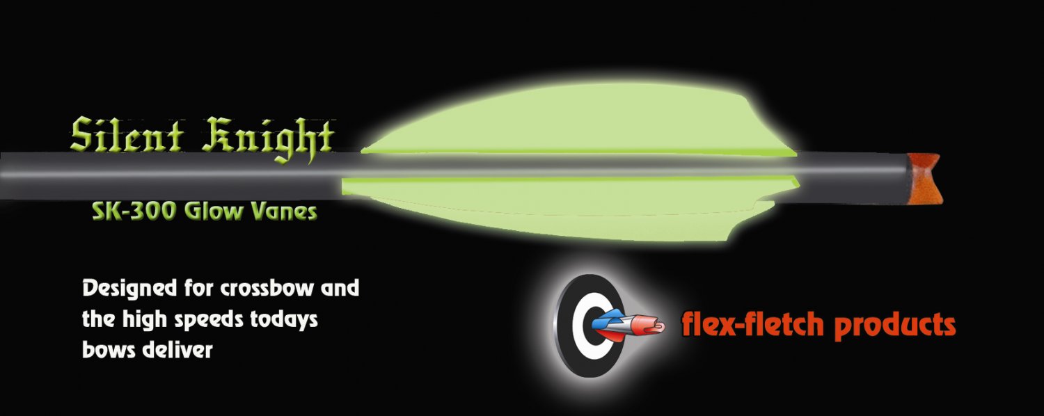 Silent Knight Crossbow Vanes, SK-300, Glow, 36pk, Flex-Fletch, Crossbow, vanes, bolts, arrows