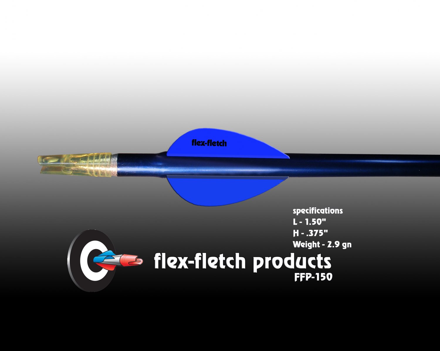 FFP-150 Flo Blue Flex-Fletch Premium vanes archery vanes target archery hunting flex fletch