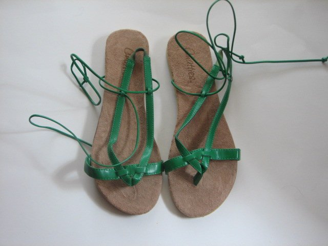 Women's Green Wrap Up Sandals Size 7-8 (Medium)