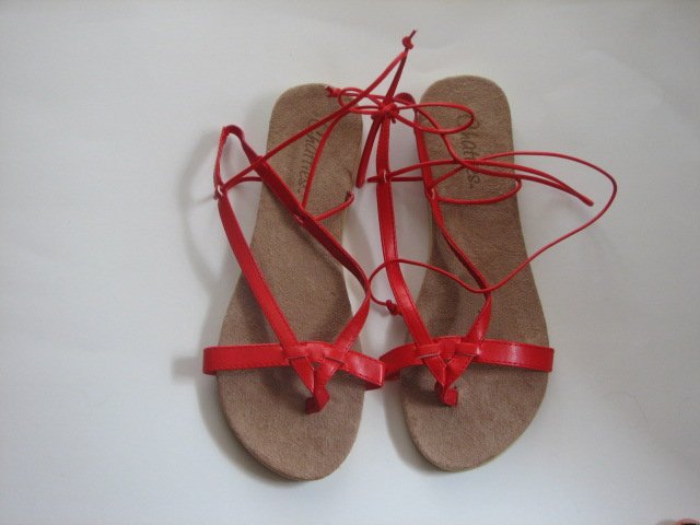Women's Red Wrap Up Sandals Size 9-10 (Large)