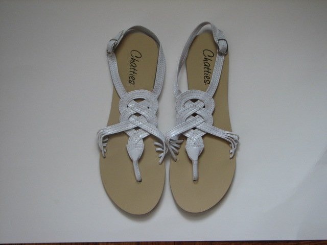 Women's White Gladiator Sandals Size 5/6 (Small)