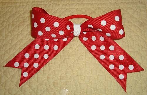 NEW 5" GIRLS BOUTIQUE RED CHEERLEADER PONY O HAIR BOW