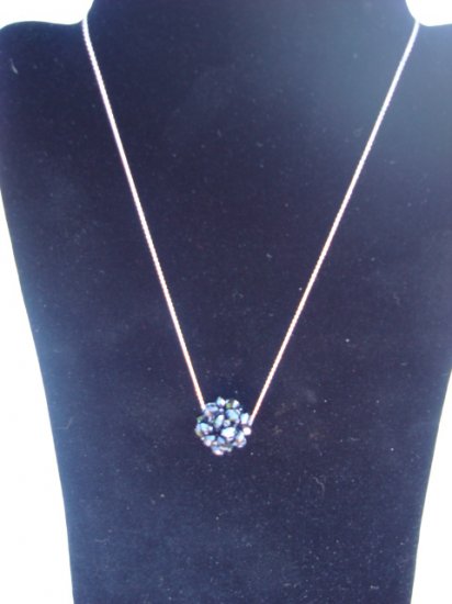 Swarovski Crystal Necklace on Sterling Silver 18" Chain Black
