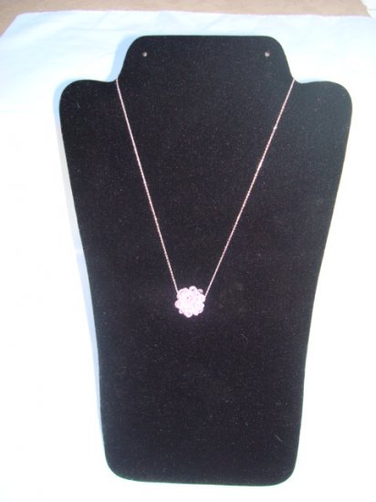 Swarovski Crystal Necklace on 18" Sterling Silver Chain Pink