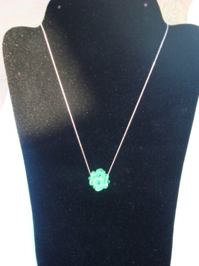 Green Swarovski Necklace on 18" Sterling Silver Chain