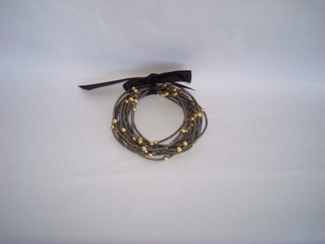 Bracelet-Charcoal Color with Gold Balls