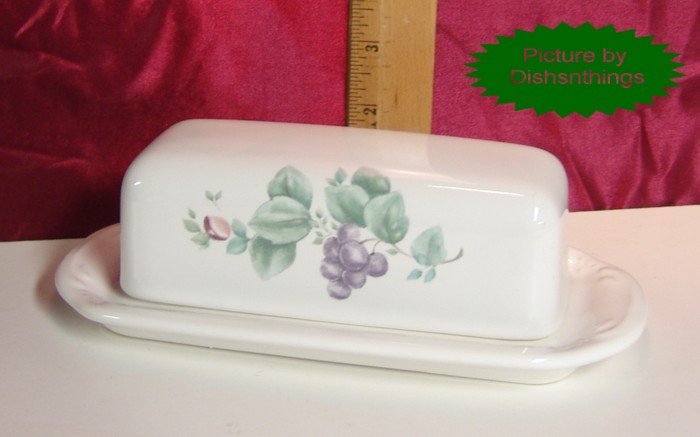 Pfaltzgraff GRAPEVINE 2pc Lidded Butter Dish MINT USA!