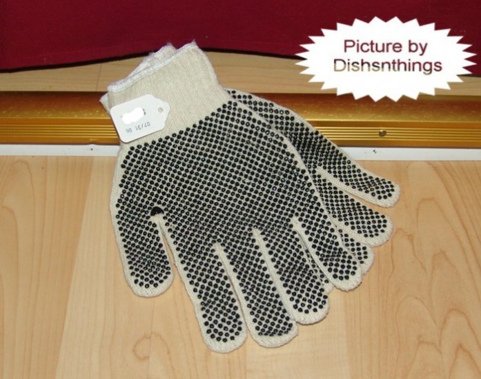 Black Rubber Dot Glass Sheet Safety Glove Pair NEW!!
