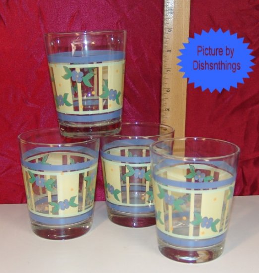 Pfaltzgraff SUMMER BREEZE Set of 4 Water Glasses NOS
