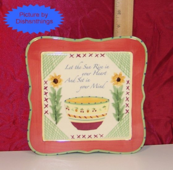 Pfaltzgraff PISTOULET Sun Rise Square Trivet NOS/MINT!