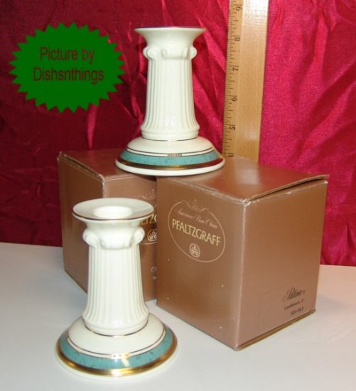 Pfaltzgraff PATINA Bone China Candlestick Pair NIB USA