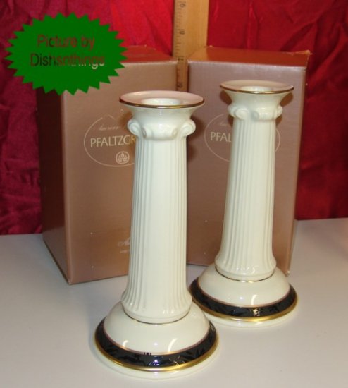 Pfaltzgraff ASTORIA Bone China Candlestick Pair NIB USA