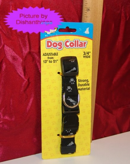 Base4 Black Nylon Safe Snap Dog Collar Adj. 3/4"