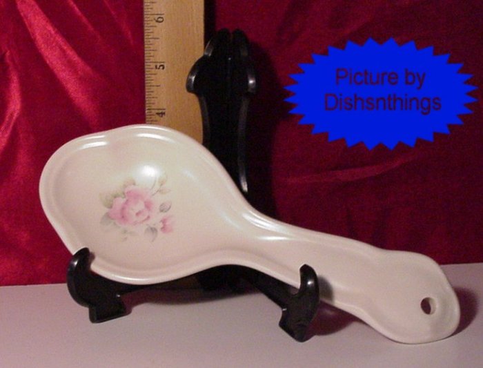 Pfaltzgraff TEA ROSE 8inch Stoneware Spoon Rest NOS/USA