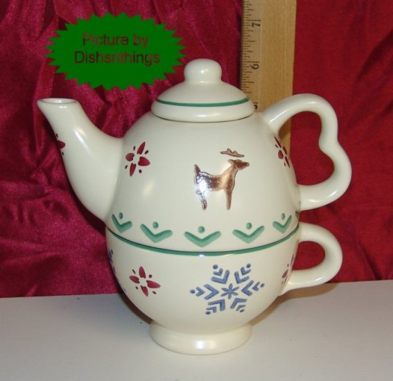 Pfaltzgraff NORDIC CHRISTMAS 3 Piece Tea for One Set