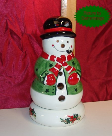 Pfaltzgraff CHRISTMAS HERITAGE Snowman Votive Burner A+