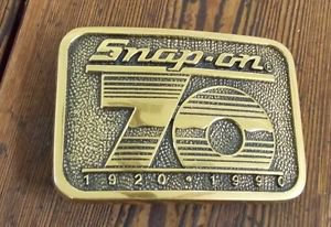 Collectible Snap On Tools Solid Brass Belt Buckle BTS 1990 USA Casual