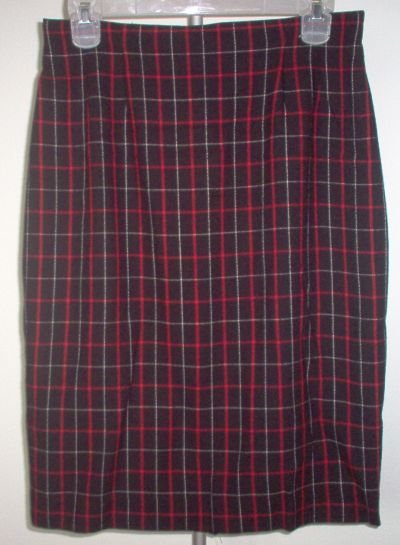 brand new KASPER AND COMPANY size 10 red plaid skirt NWOT