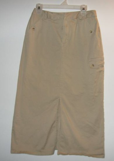 LIKE NEW Liz Claiborne Villager long khaki skirt sz 10