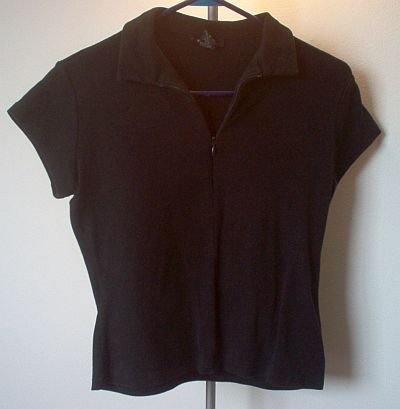 black EXPRESS collar t-shirt zipper excellent condition size large tee