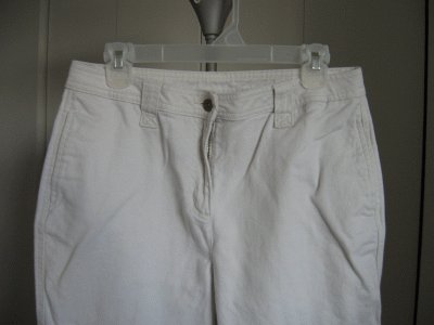CHRISTOPHER AND BANKS cargo style jeans size 10 cream coloor in good condition