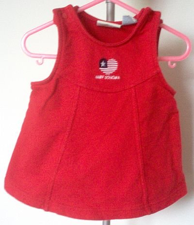 BABY SONOMA red tank snap dress size 6-9 months LIKE NEW condition patriotic