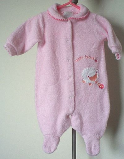 CARTERS fuzzy light pastel pink sleeper size 0-3 months LIKE NEW CONDITION sleepwear
